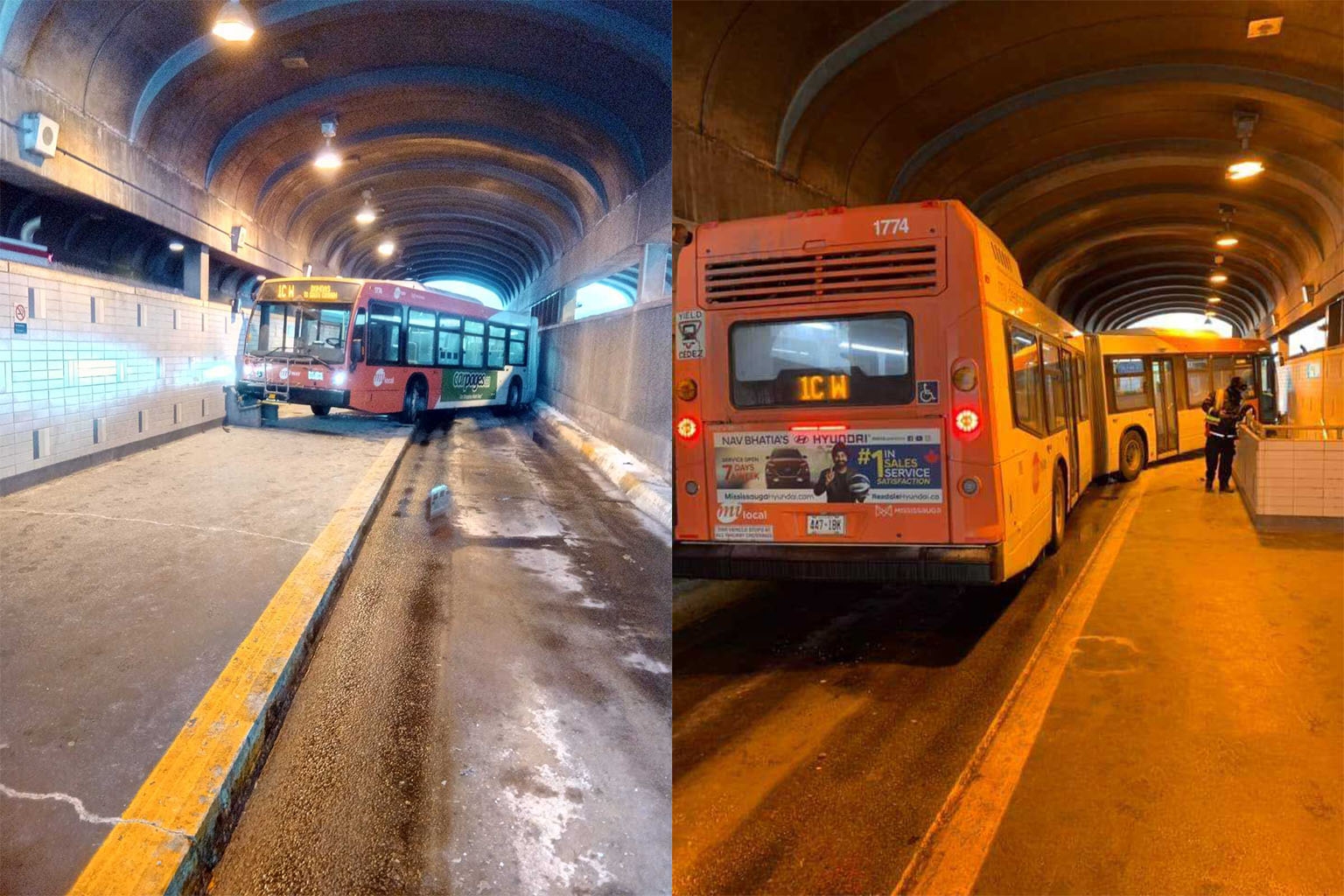 MiWay bus crash in a tunnel